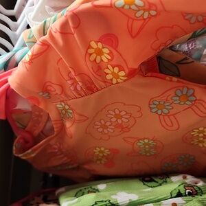 Orange and pink swim